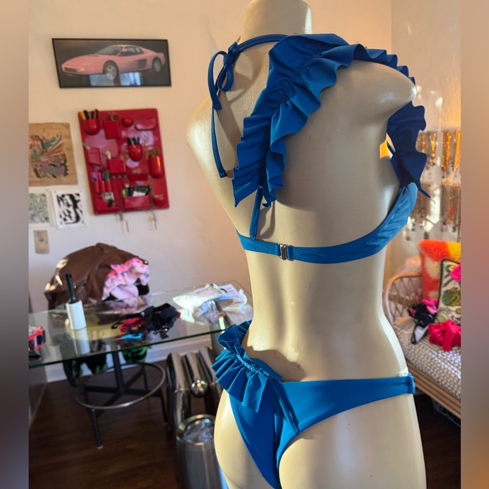 NWOT Bahia Maria Inspired Cobalt Blue Halter underwire Bikini set - Picture 3 of 11